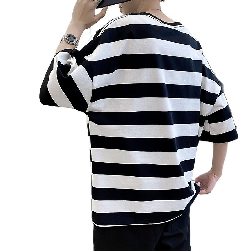 Casual Striped Oversized T-Shirt For Men