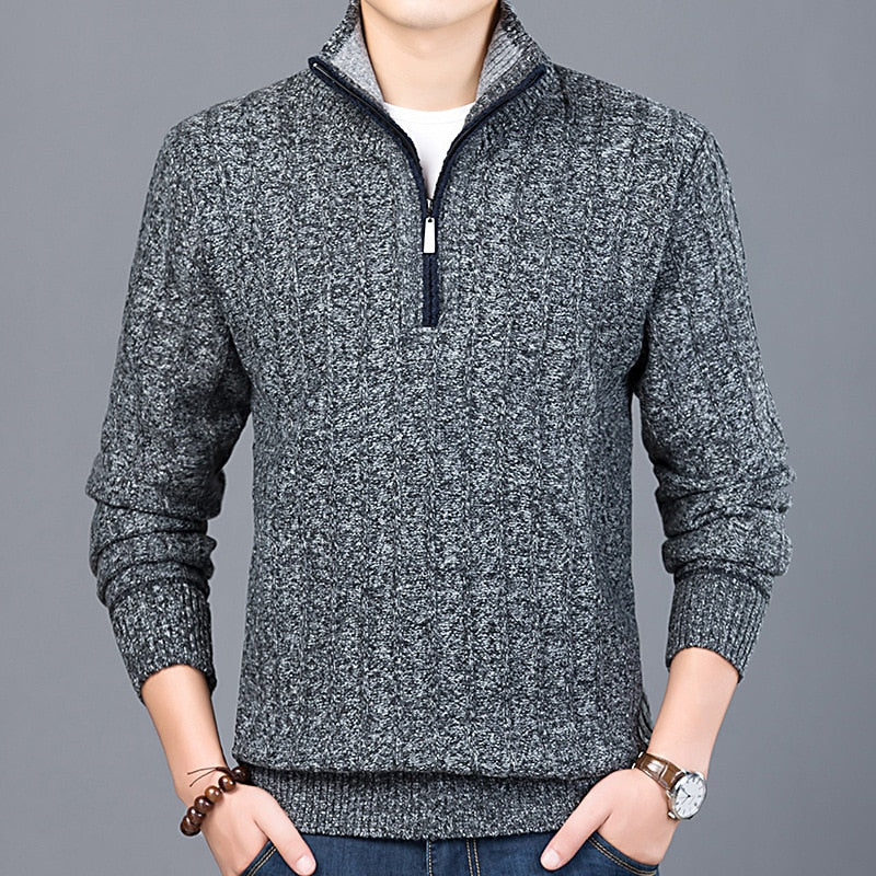 Casual Zipper Pullover Sweater For Men