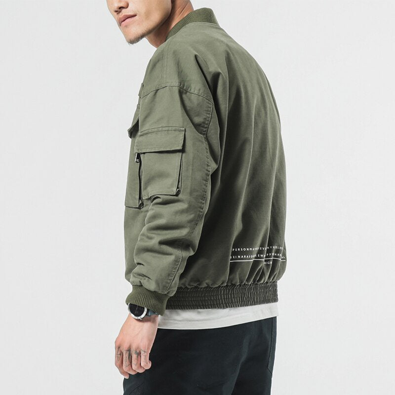Men's Casual Solid Bomber Jacket