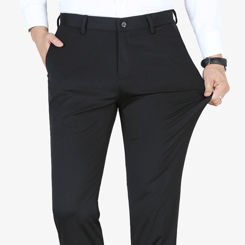 Men's Solid Casual Slim Fit Formal Trouser