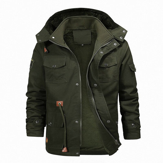 Men's Hooded Trench Warm Overcoat Jacket