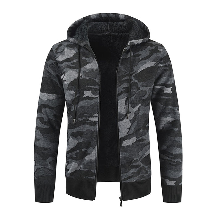 Men's Hooded Camouflage Cardigan Jacket