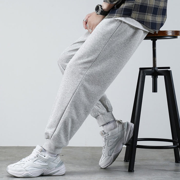 Men's Solid Cotton Loose Trouser