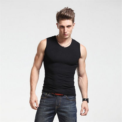 Men's Cotton Solid Sleeveless Top Tank