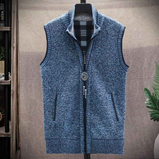 Men's Sleeveless Single Breasted Knitted Cardigan