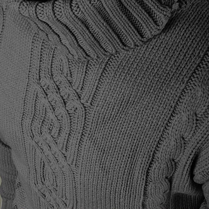 Men's Solid Knitted Pullover Sweater