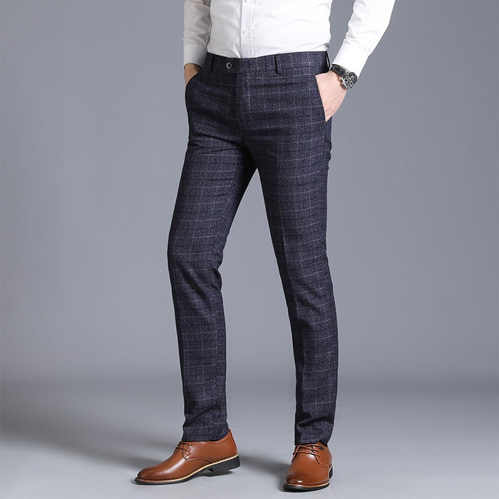 Men's Plaid Formal Suit Pant