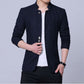 Men's Solid Long Sleeve Single Breasted Blazer