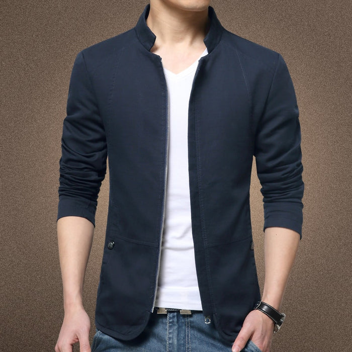 Men's Casual Slim Fit Stand Collar Jacket