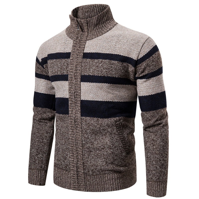 Men's Zipper Stand Collar Cardigan Jacket