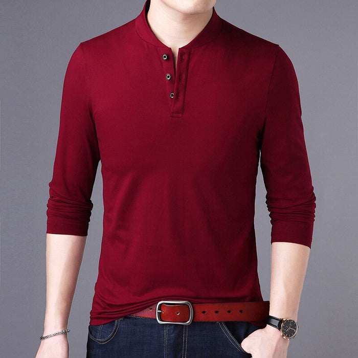 Men's Casual Long Sleeve Solid T-Shirt