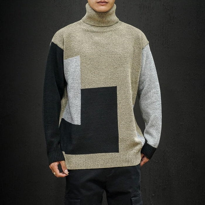Men's Knitted Turtle Neck Pullover Sweater