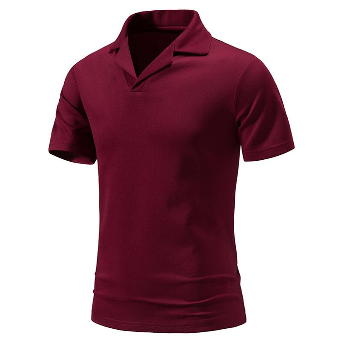 Men's Short Sleeve Turn Down Collar T-Shirt