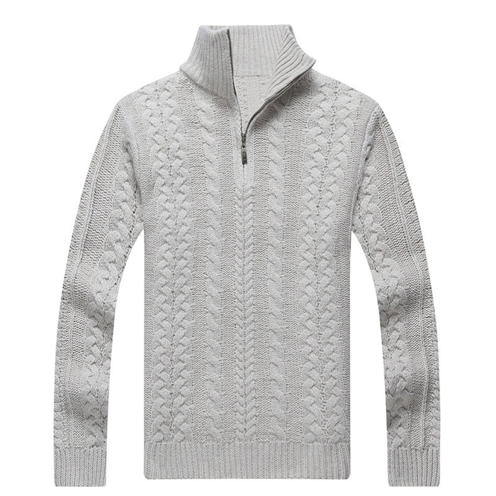 Men's Half Zipper Knitted Thick Pullover