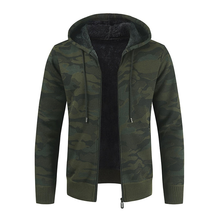 Men's Hooded Camouflage Cardigan Jacket