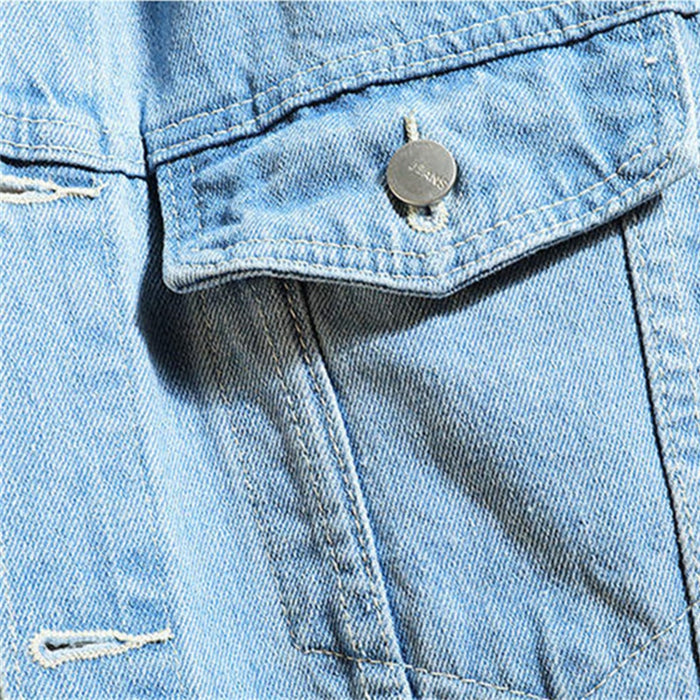 Men's Solid Hooded Denim Jacket
