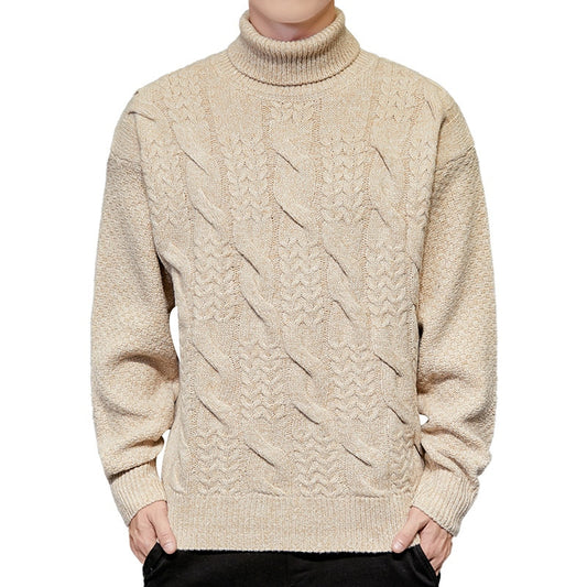 Turtleneck Knitted Pullover Sweater For Men