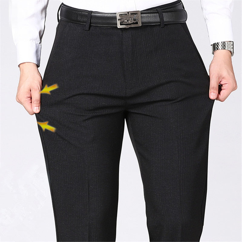 Men's Solid Formal Straight Suit Trouser