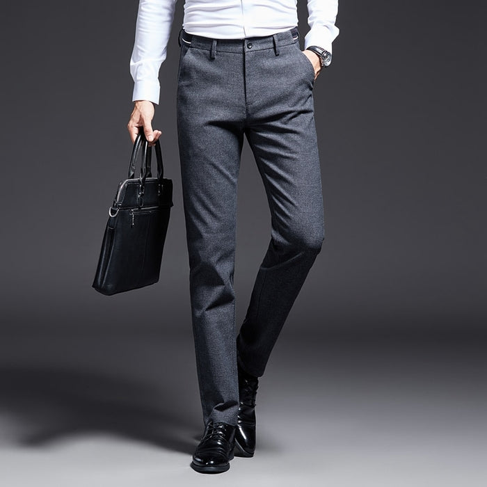 Solid Formal Men's Trousers