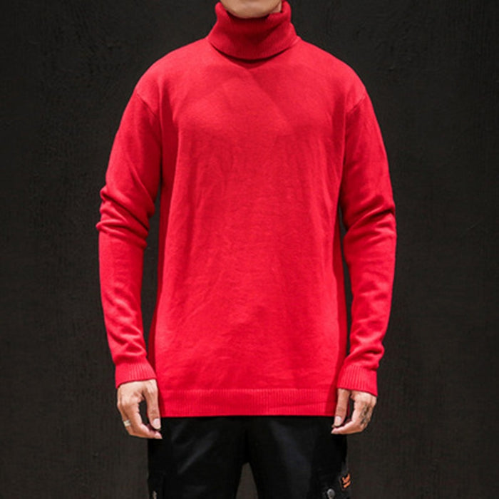 Men's Casual Solid Knitted Pullover Sweater