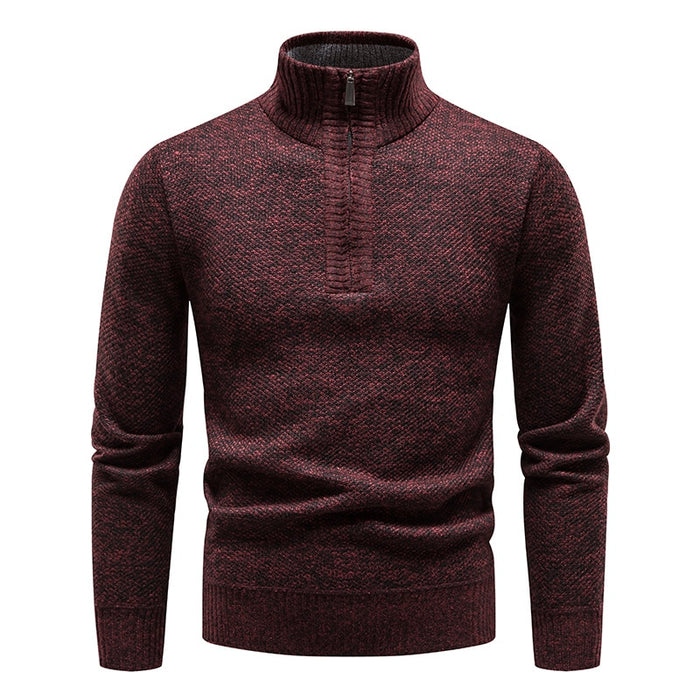 Men's Thick Fleece Zipper Pullover Sweater