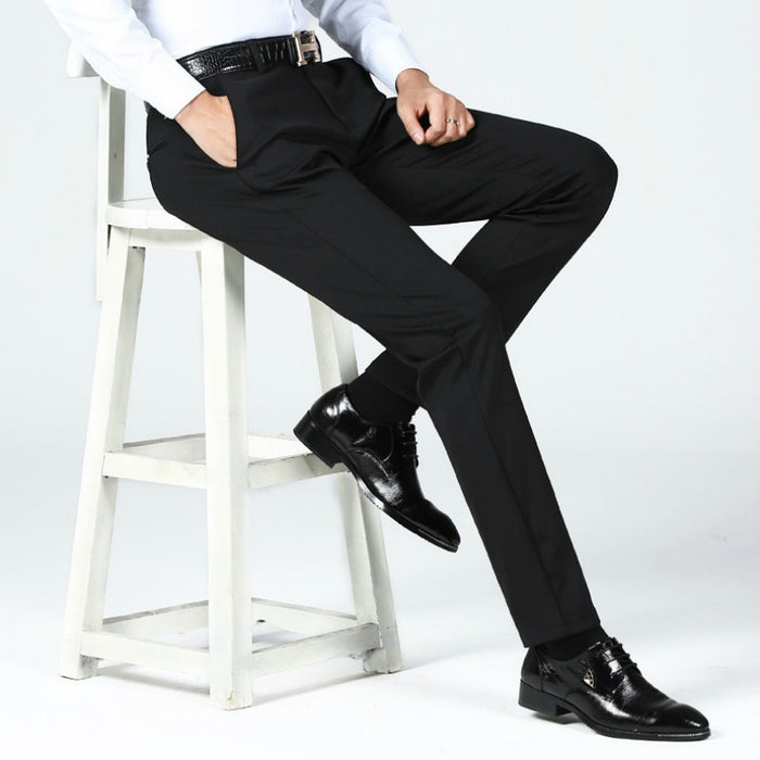 Men's Solid Casual Slim Fit Formal Trouser