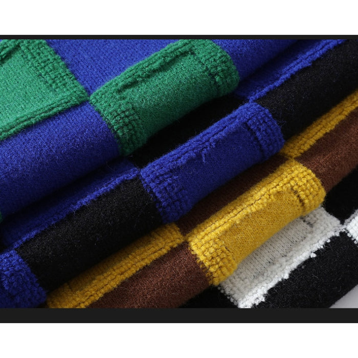 Men's O Neck Solid Patchwork Pullover