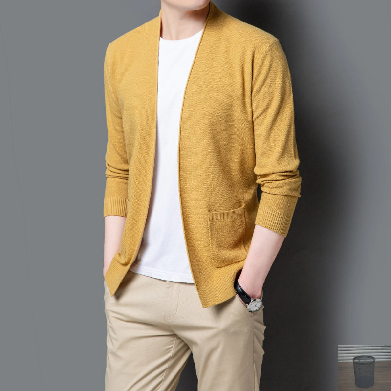 Men's V Neck Casual Knitted Cardigan