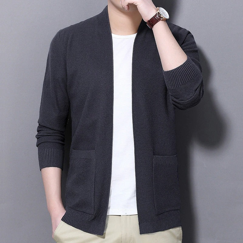 Men's V Neck Casual Knitted Cardigan