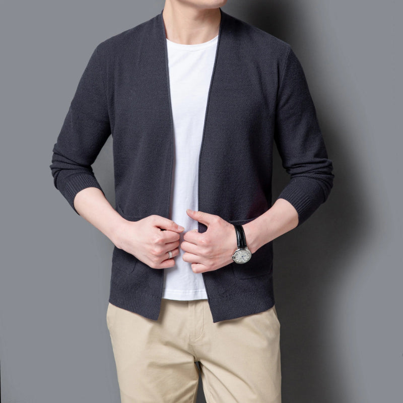 Men's V Neck Casual Knitted Cardigan