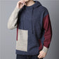Men's Hooded Knitted Patchwork Pullovers