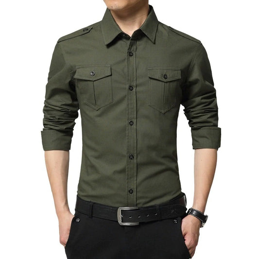 Cotton Long Sleeves Dress Shirt For Men