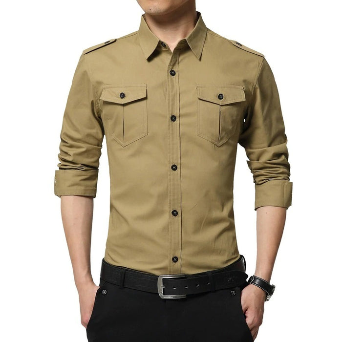 Cotton Long Sleeves Dress Shirt For Men