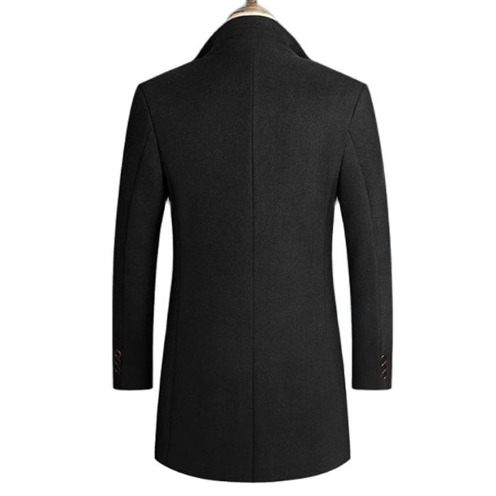 Men's Solid Winter Warm Long Coat