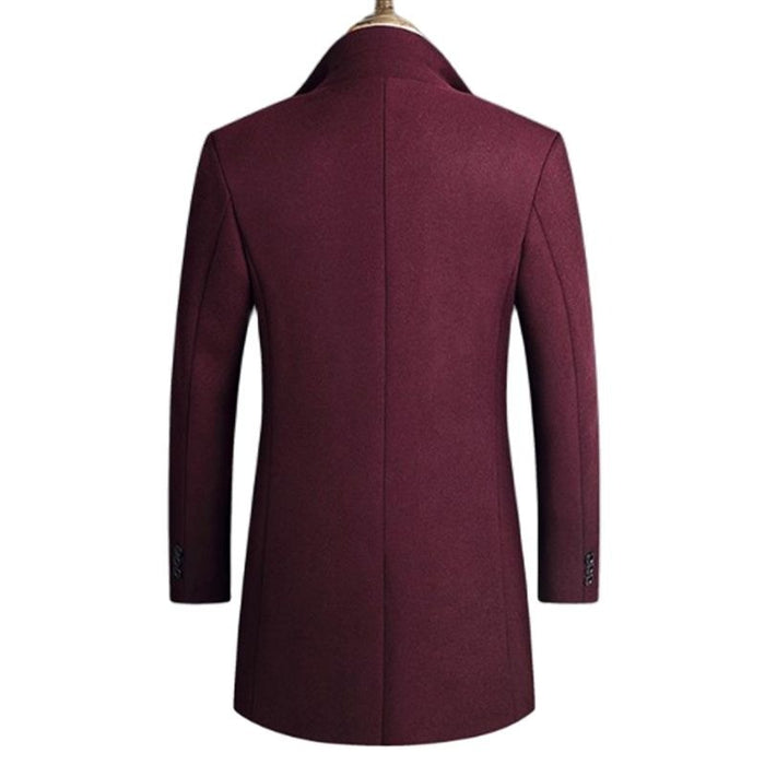 Men's Solid Winter Warm Long Coat