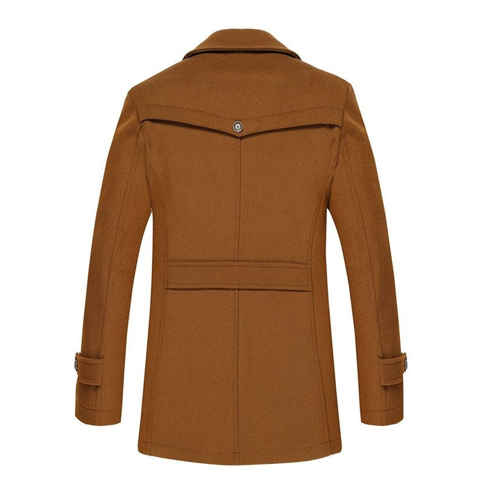 Men's Casual Thick Woolen Long Coat