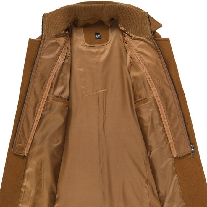Men's Casual Thick Woolen Long Coat