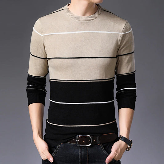 Men's O Neck Knitted Slim Fit Pullover