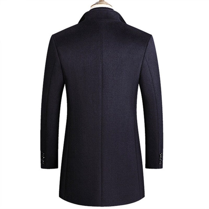Men's Solid Turn Down Collar Coat