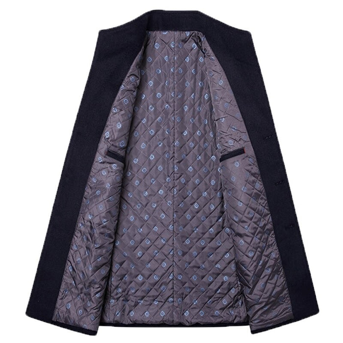 Men's Solid Turn Down Collar Coat