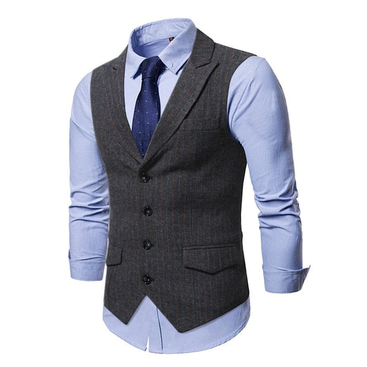 Men's Single Breasted Stripe Vests