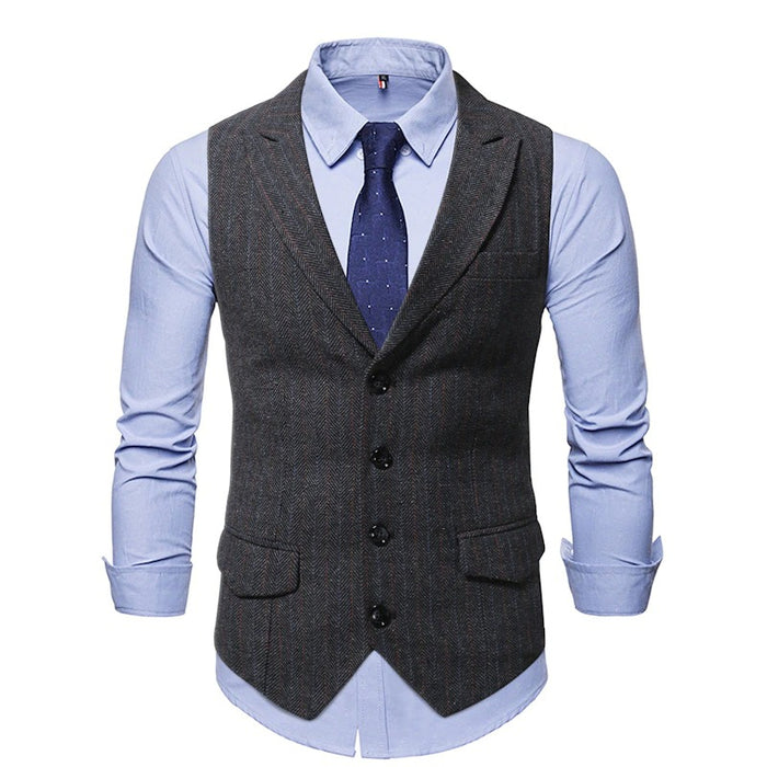 Men's Single Breasted Stripe Vests