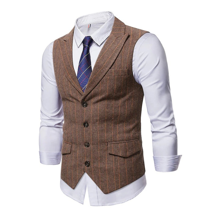 Men's Single Breasted Stripe Vests