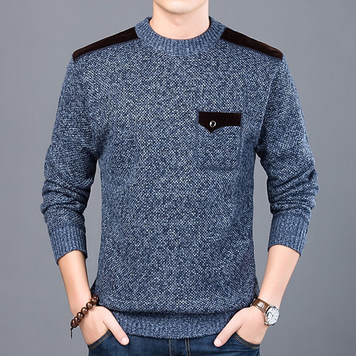 Men's O Neck Casual Patchwork Pullover