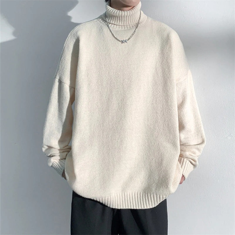 Men's Knitted Turtleneck Plus Size Pullover