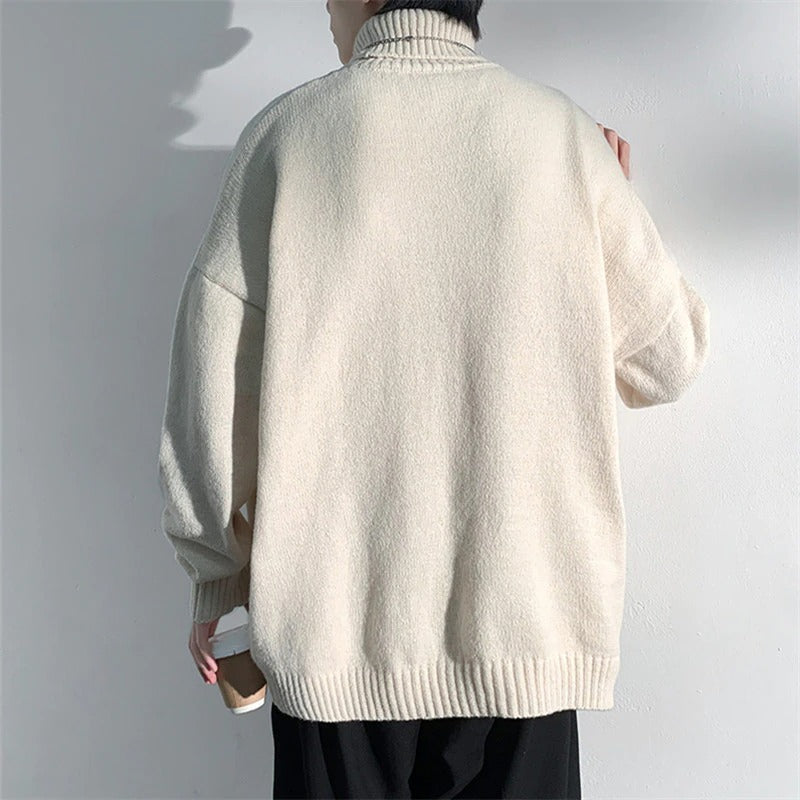 Men's Knitted Turtleneck Plus Size Pullover