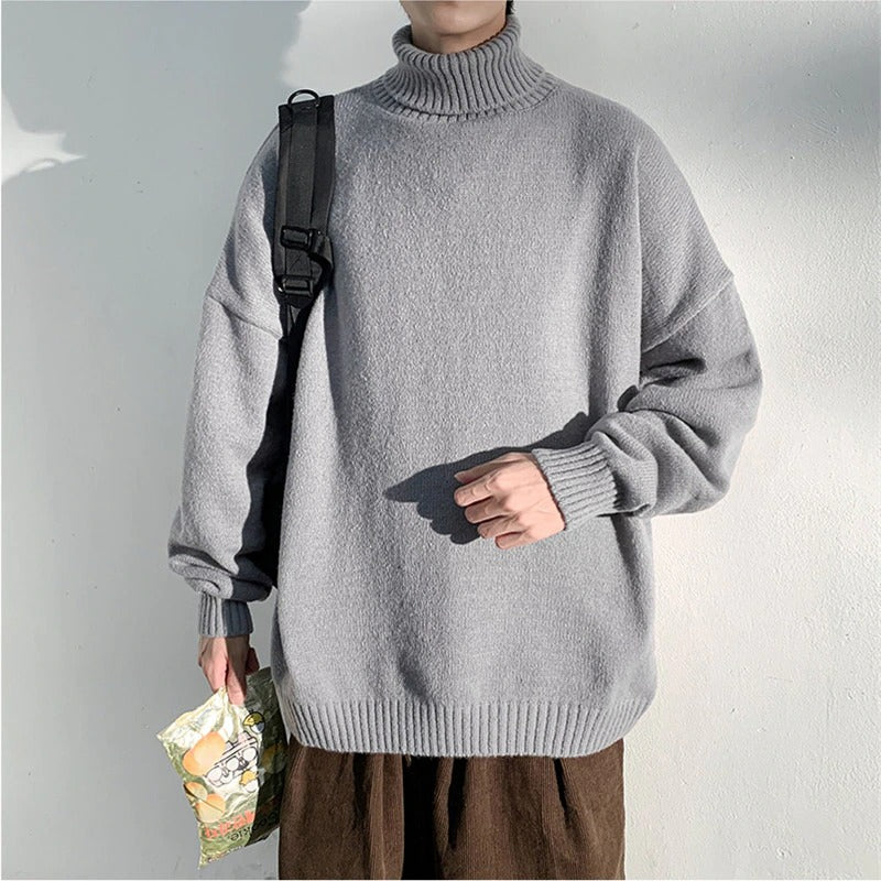 Men's Knitted Turtleneck Plus Size Pullover