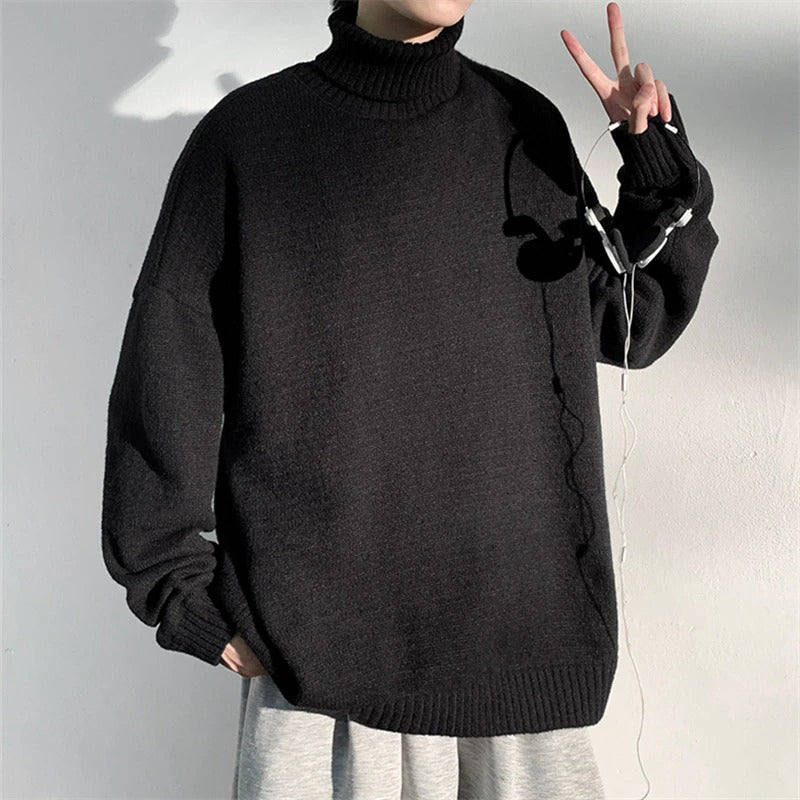 Men's Knitted Turtleneck Plus Size Pullover