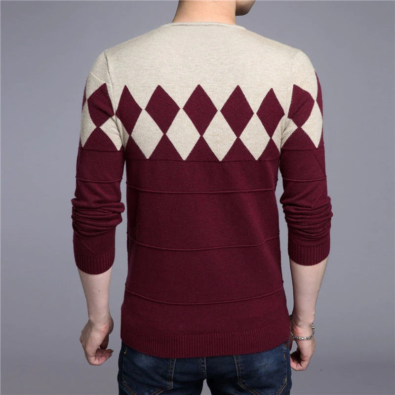 Men's V-Neck Slim Fit Casual Pullovers