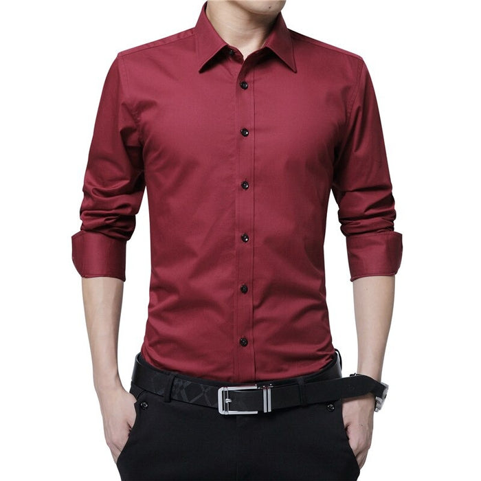 Men's Solid Casual Base Shirt